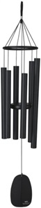 BPMK Medium Wind Chime, Bells Of Paradise/Contemporary, Aluminum, Black, Satin Black